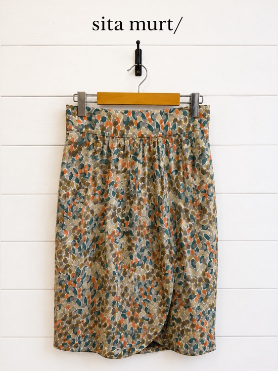 Sita Murt Dresses & Skirts - SITA MURT Silk Abstract Print Wrap Skirt Size 38